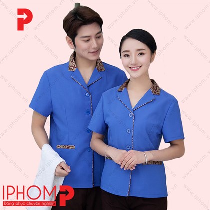 Đồng phục buồng phòng khách sạn màu xanh – BP00