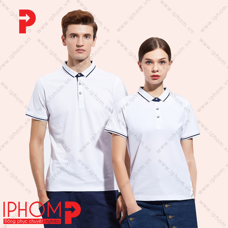 Ao phông đồng phục màu trắng AT206 - mẫu áo công ty ưa chuộng nhất