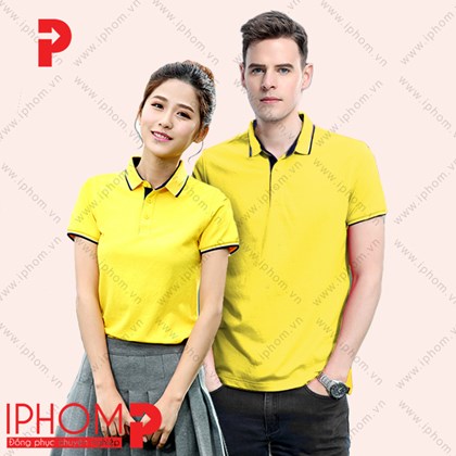 Áo đồng phục công ty màu vàng - AT227 nổi bật thu hút mọi ánh nhìn