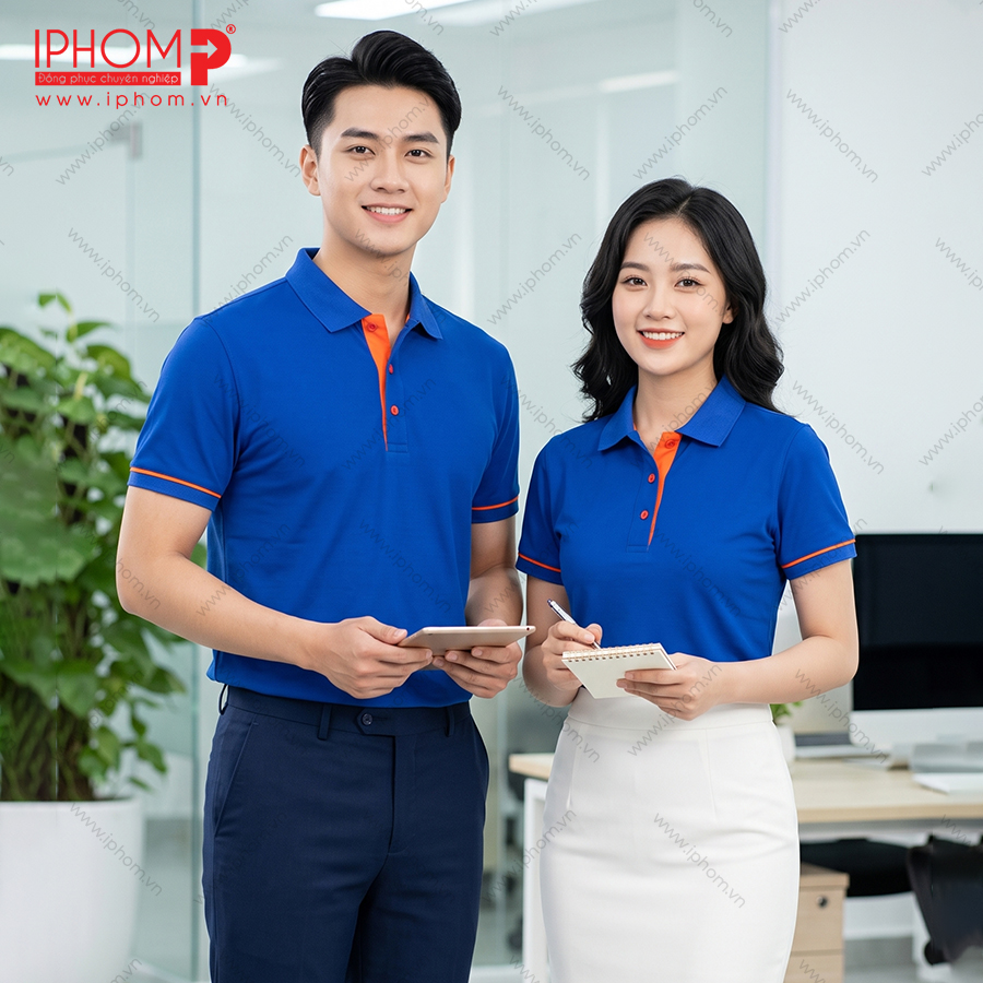 Áo Thun Đồng Phục Công Ty Màu Xanh Dương | May Theo Yêu Cầu