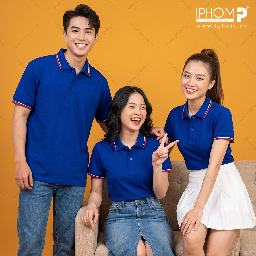 Áo thun đồng phục màu xanh