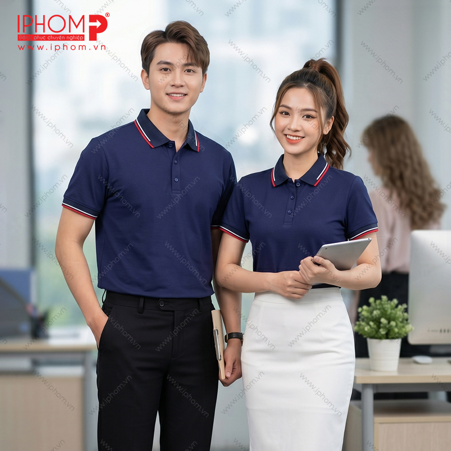 Áo Đồng Phục Công Ty Màu Xanh Đen PLXD01