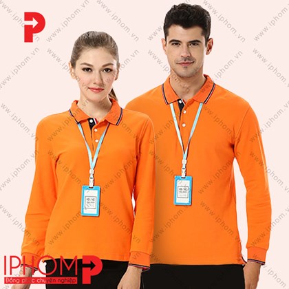 Áo thun đồng phục dài tay màu cam