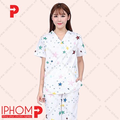 Đồng phục bệnh nhân họa tiết ngôi sao