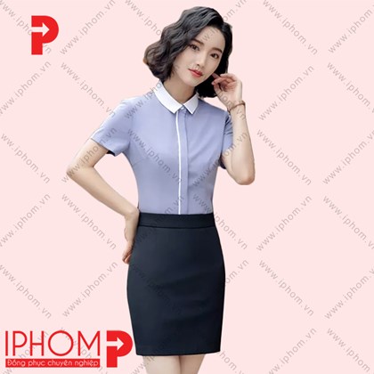 Áo sơ mi nữ đồng phục công sở màu tím