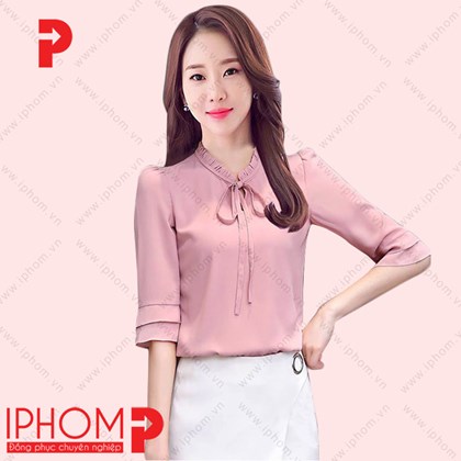 Đồng phục công sở áo sơ mi nữ màu hồng