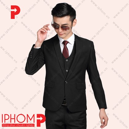 Đồng phục công sở áo vest nam màu đen