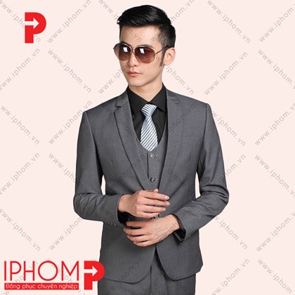 Đồng phục công sở áo vest nam màu ghi