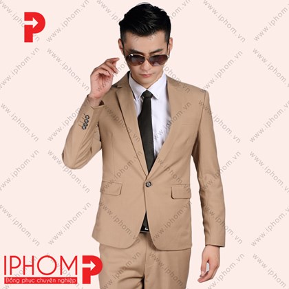 Đồng phục công sở áo vest nam màu vàng bò