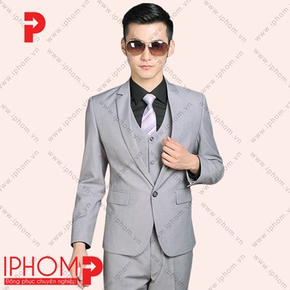 Đồng phục công sở áo vest nam màu xám