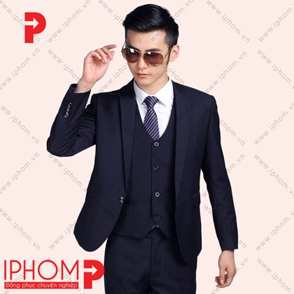 Đồng phục công sở áo vest nam màu xanh đen