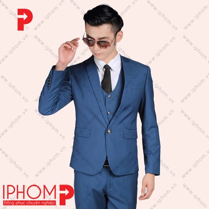 Đồng phục công sở áo vest nam màu xanh navy