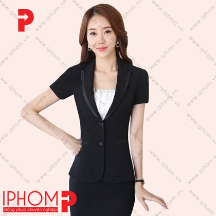 Đồng phục công sở áo vest nữ cộc tay