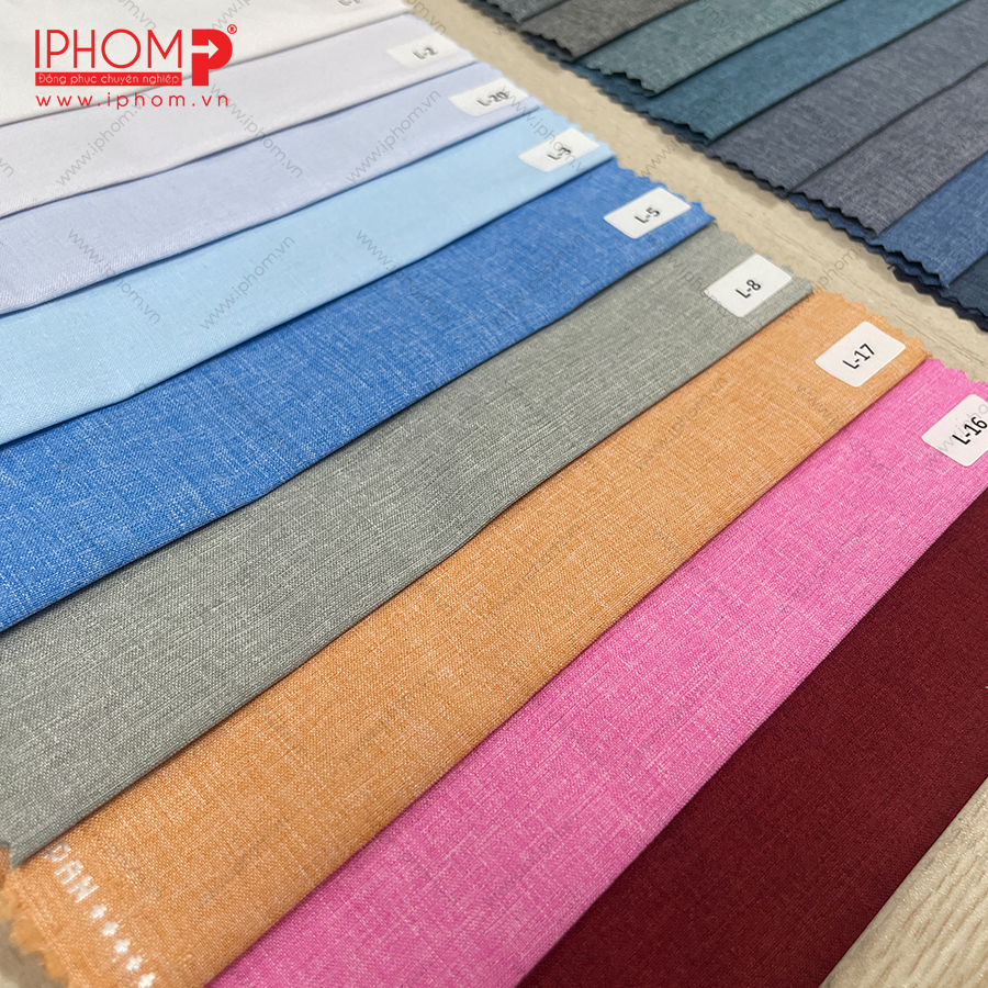 Bảng vải may áo sơmi đồng phục nam nữ đẹp