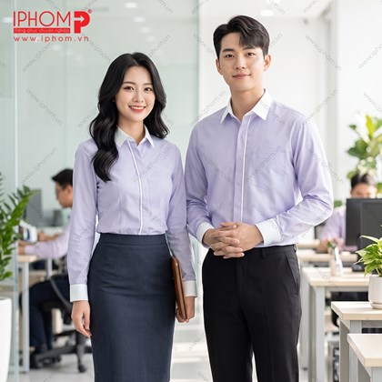 Áo sơmi đồng phục màu tím nhạt