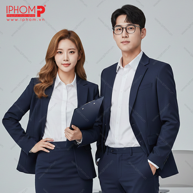 Áo Vest Đồng Phục Công Sở Nam Nữ Màu Xanh Đen