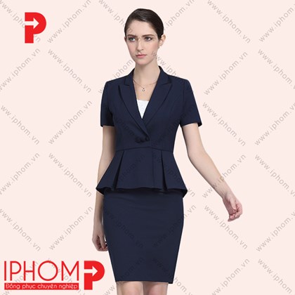 Đồng phục lễ tân khách sạn bộ peplum cao cấp